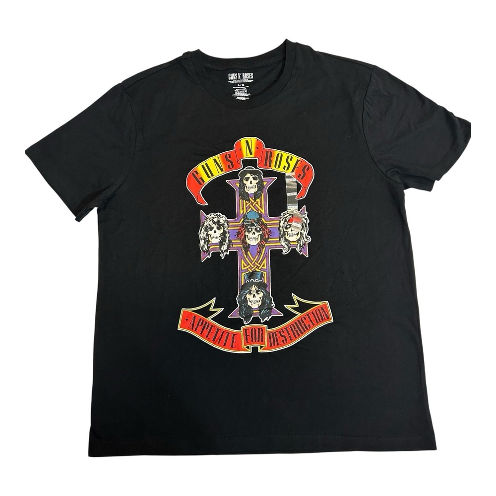 Guns n Roses Appetite For Destruction T Shirt Mens Classic Band Black Size L‎